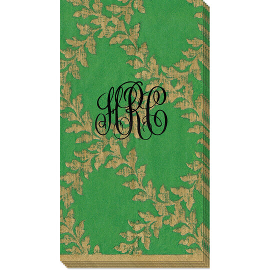 Green Trellis Caspari Guest Towels